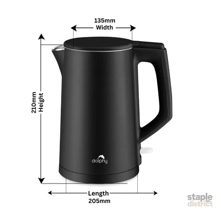 1.0L Black Stainless Steel Kettle - Appliances > Kitchen Appliances > Kettles