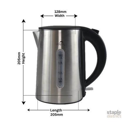 1.0L Brushed Silver Stainless Steel Kettle - Appliances > Kitchen Appliances > Kettles