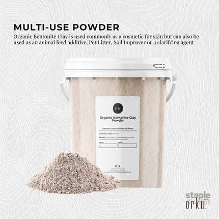1.1Kg Organic Sodium Bentonite Clay Powder Tub Bucket - Cosmetic Montmorillonite - Commercial > Commercial Others >