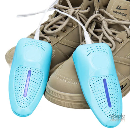 1 Pairs Blue Portable USB Shoe Dryer – Intelligent Constant Temp Boot Warmer Built-In Violet Light for Deodorising &