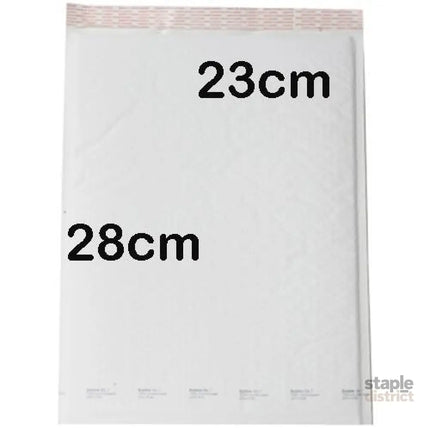 10 Piece Pack - 28 x 23cm White Bubble Padded Envelope Bag Post Courier Mailer Shipping Safe Fragile Self Seal