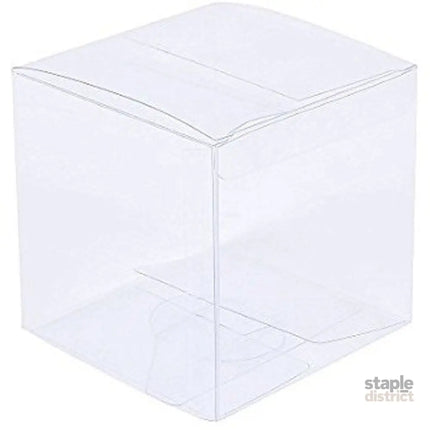 10 Piece Pack -PVC Clear See Through Plastic 15cm Square Cube Box - Large Bomboniere Product Exhibition Gift