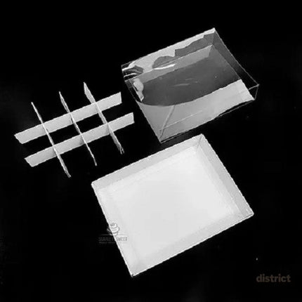 100 Pack of White Card Chocolate Sweet Soap Product Retail Gift Box - 12 bay 4x4x3cm Compartments - Clear Slide On Lid