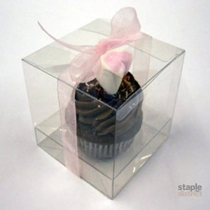 100 Piece Pack -PVC Clear See Through Plastic 15cm Square Cube Box - Large Bomboniere Product Exhibition Gift