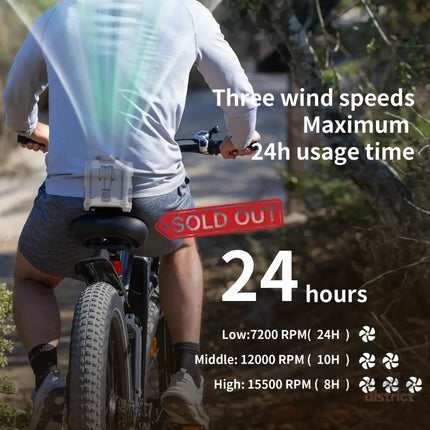 10000mAh Portable Outdoor Waist Fan Hanging Neck Strong Wind with Power Bank LED Lighting for Emergency Sports Outdoor