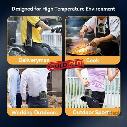 10000mAh Portable Outdoor Waist Fan Hanging Neck Strong Wind with Power Bank LED Lighting for Emergency Sports Outdoor