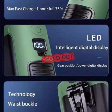10000mAh Portable Outdoor Waist Fan Hanging Neck Strong Wind with Power Bank LED Lighting for Emergency Sports Outdoor