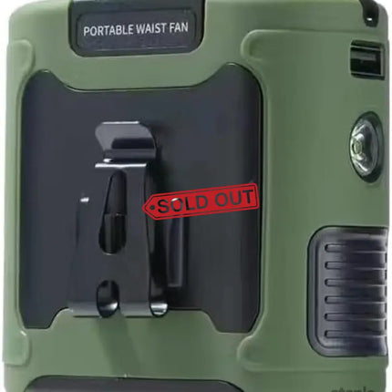 10000mAh Portable Outdoor Waist Fan Hanging Neck Strong Wind with Power Bank LED Lighting for Emergency Sports Outdoor