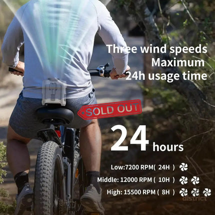10000mAh Portable Outdoor Waist Fan Hanging Neck Strong Wind with Power Bank LED Lighting for Emergency Sports Outdoor