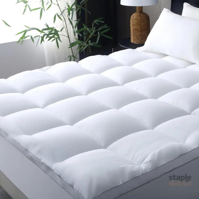 1000GSM Mattress Topper Viscose Derived from Bamboo Thick Pillowtop Fitted Mattress Cover with 45cm Deep Skirt
