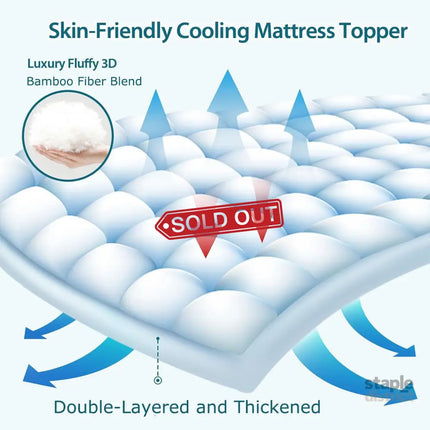 1000GSM Mattress Topper Viscose Derived from Bamboo Thick Pillowtop Fitted Mattress Cover with 45cm Deep Skirt