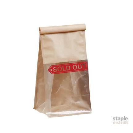 100x Kraft Paper Flat Bottom Cake Packaging Toast Bread Bags With Window Cowhide - 13X28 + 10CM - Commercial >