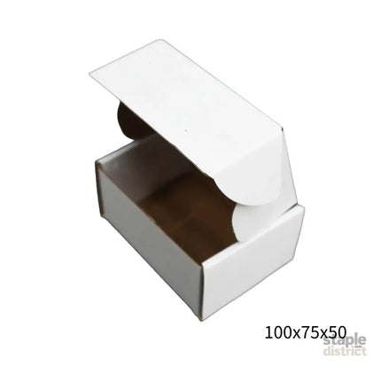100x75x50mm White Cardboard Mailer Box – Self-Locking Die-Cut 100pk-2050056857682317312