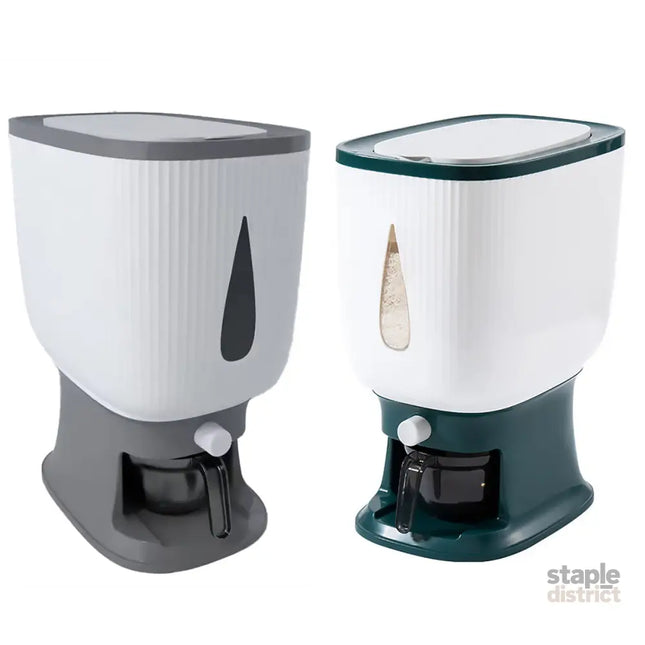 10kg Rice Storage Bucket Household Metering Rice Container Large Capacity - Grey - Commercial > Packaging > Postage
