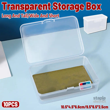 10PCS Card Storage Box Transparent Plastic Holder ID Business Card Organizer - Long And Tall - Commercial > Commercial