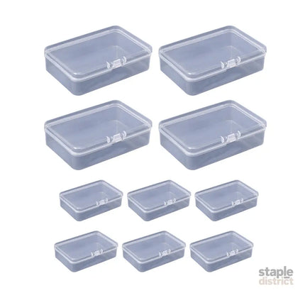 10PCS Card Storage Box Transparent Plastic Holder ID Business Card Organizer - Long And Tall - Commercial > Commercial