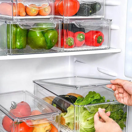 10PCS Clear PET Refrigerator Storage Box Food Grade Fruit Freezer Organizer Set - Commercial > Packaging > Postage