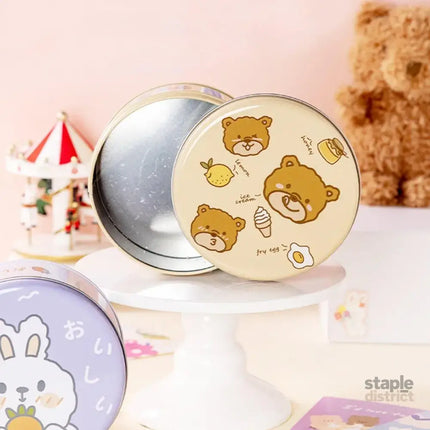 10PCS Cookie Tin Box Metal Biscuit Gift Box Candy Packaging Dragon Year Baking - Bread Bear (bump) - Commercial >