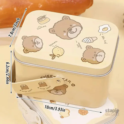 10PCS Cookie Tin Box Metal Biscuit Gift Box Candy Packaging Dragon Year Baking - Bread Bear (bump) - Commercial >