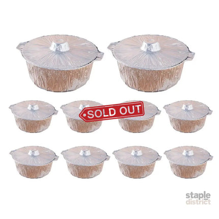 10PCS Duty Aluminum Foil Pots for Hotpot Camping Picnic Tinfoil field cutlery - 4000ml - Commercial > Packaging >