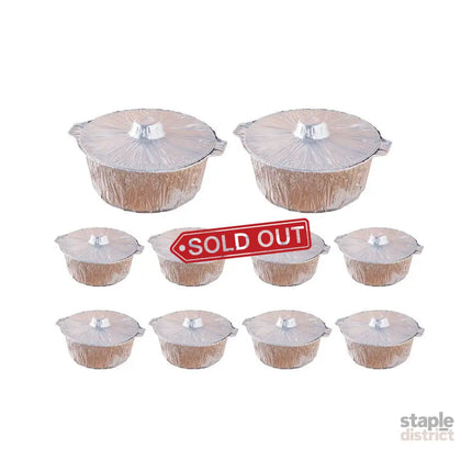 10PCS Duty Aluminum Foil Pots for Hotpot Camping Picnic Tinfoil field cutlery - 4000ml - Commercial > Packaging >