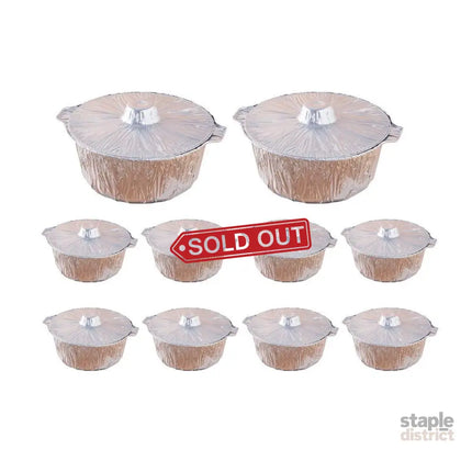 10PCS Duty Aluminum Foil Pots for Hotpot Camping Picnic Tinfoil field cutlery - 4000ml - Commercial > Packaging >