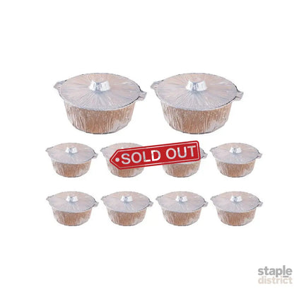 10PCS Duty Aluminum Foil Pots for Hotpot Camping Picnic Tinfoil field cutlery - 4000ml - Commercial > Packaging >