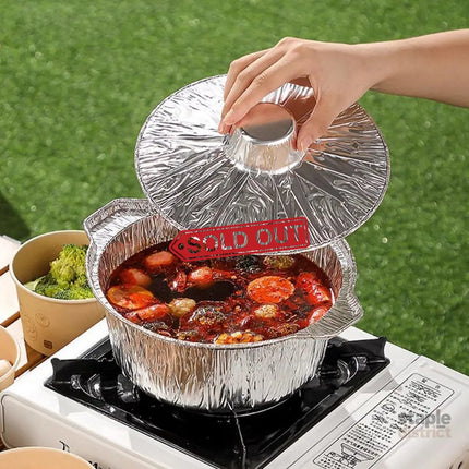 10PCS Duty Aluminum Foil Pots for Hotpot Camping Picnic Tinfoil field cutlery - 4000ml - Commercial > Packaging >