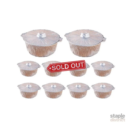 10PCS Duty Aluminum Foil Pots for Hotpot Camping Picnic Tinfoil field cutlery - 4000ml - Commercial > Packaging >