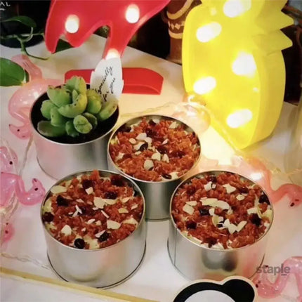10pcs Open Window Cake Tin Box Bakery Biscuit Packaging Storage Tin Box Set - Gold - Commercial > Packaging > Postage