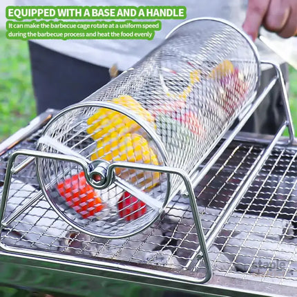 12-Inch Stainless Steel Rolling BBQ Grill Mesh Rotisserie - Appliances > Kitchen Appliances > Toasters & Grills