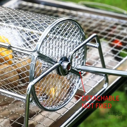 12-Inch Stainless Steel Rolling BBQ Grill Mesh Rotisserie - Appliances > Kitchen Appliances > Toasters & Grills