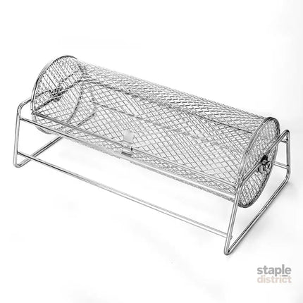 12-Inch Stainless Steel Rolling BBQ Grill Mesh Rotisserie - Appliances > Kitchen Appliances > Toasters & Grills