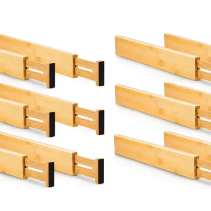 12 Pack Bamboo Adjustable Kitchen Drawer Dividers (Large, 44-55 cm)-2042061534833807360