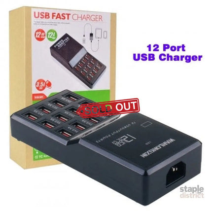 12-Port 60W USB Charge Station - Appliances > Fans > Portable Fans