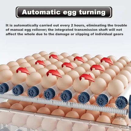 CARLA HOME 128 Egg Incubator with Automatic Turning LED Display Humidity & Temperature Control Auto Water System &