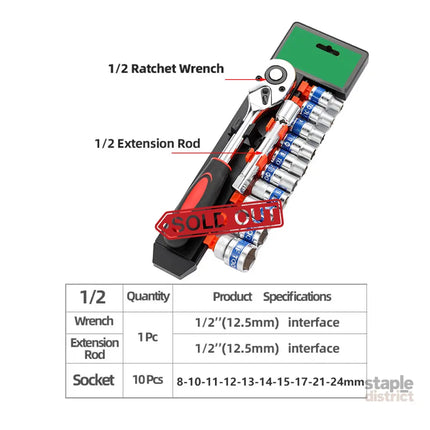 12PCS Household Wrench Portable Functional Adjustable Spanner Tool Kit - Tools > Other Tools > Hand Tools
