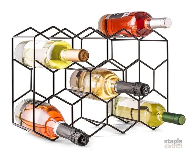 14 Bottle Freestanding Modern Metal Countertop Wine Rack Countertop - Furniture > Dining > Wine Racks