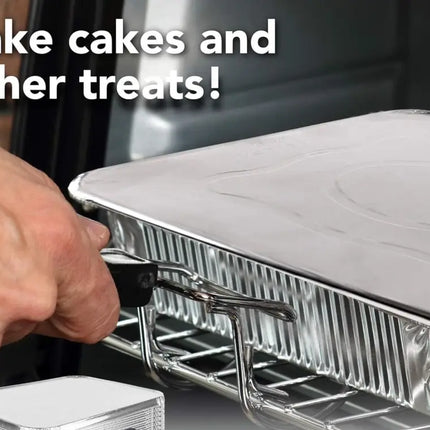 144x Aluminium Disposable Foil Food Container Trays Pans w/ Lids Covers Bulk 20x11x5cm - Home & Garden > Storage >