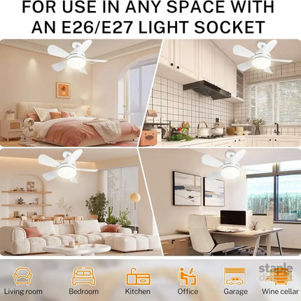 16.5 Ceiling Fan with LED Light 3-Speed Remote Control - Appliances > Fans > Ceiling Fans