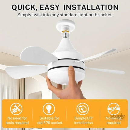 16.5 Ceiling Fan with LED Light 3-Speed Remote Control - Appliances > Fans > Ceiling Fans