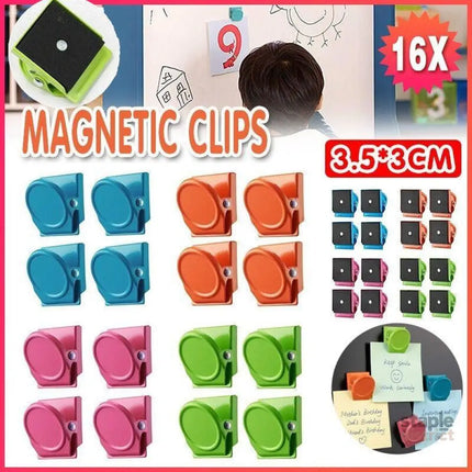 16 Magnetic Clips Fridge Strong Magnet Metal Clamp Note Photo Hanger Holder Hook - Commercial > Commercial Others >