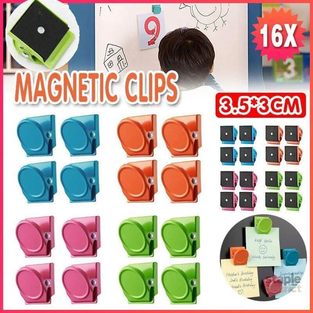16 Magnetic Clips Fridge Strong Magnet Metal Clamp Note Photo Hanger Holder Hook - Commercial > Commercial Others >