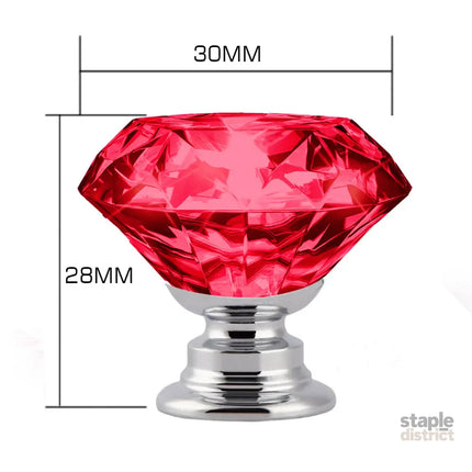 16 Pcs Red Crystal Knobs Diamond 30mm Small Red-2018816615889637378