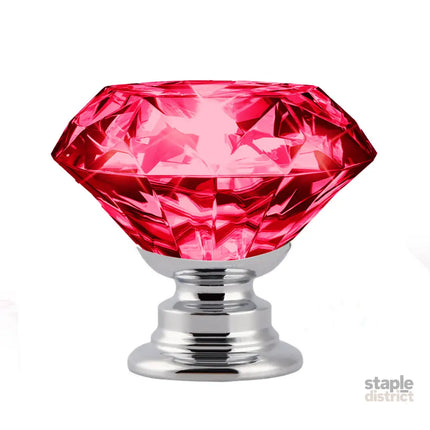 16 Pcs Red Crystal Knobs Diamond 40mm Large Red-2018816678120525825