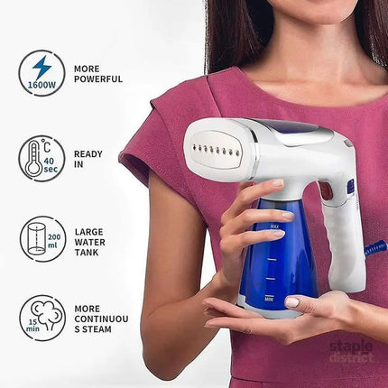 1600W Portable Handheld Steamer for Clothes Foldable Travel Fabric Wrinkle Remover - Appliances > Washers Dryers &