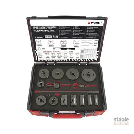 16pcs Wurth Cylinder Hole Saw Assortment Kit HSCO8 SYSKO 19–76 MM - Tools > Industrial Tools > Saws
