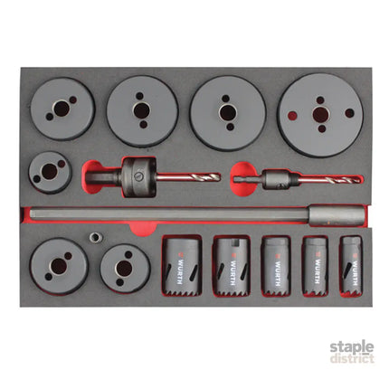 16pcs Wurth Cylinder Hole Saw Assortment Kit HSCO8 SYSKO 19–76 MM - Tools > Industrial Tools > Saws