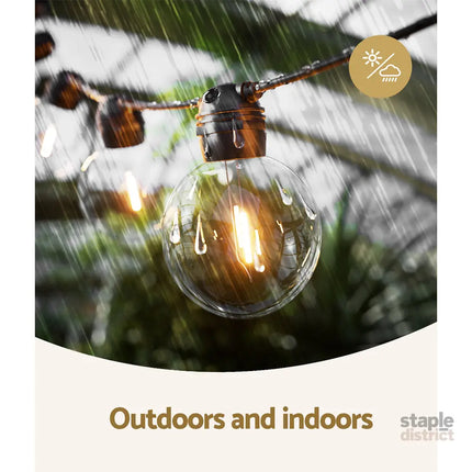 17m Solar Festoon Lights Outdoor LED String Light Wedding Christmas Party - Occasions > Christmas > Outdoor Decorations