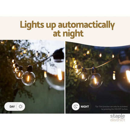 17m Solar Festoon Lights Outdoor LED String Light Wedding Christmas Party - Occasions > Christmas > Outdoor Decorations
